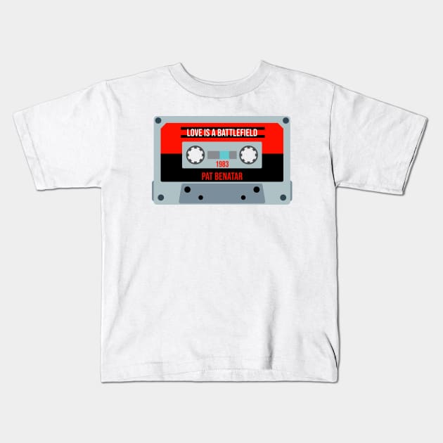 Pat Benatar Classic Retro Cassette Kids T-Shirt by PowelCastStudio